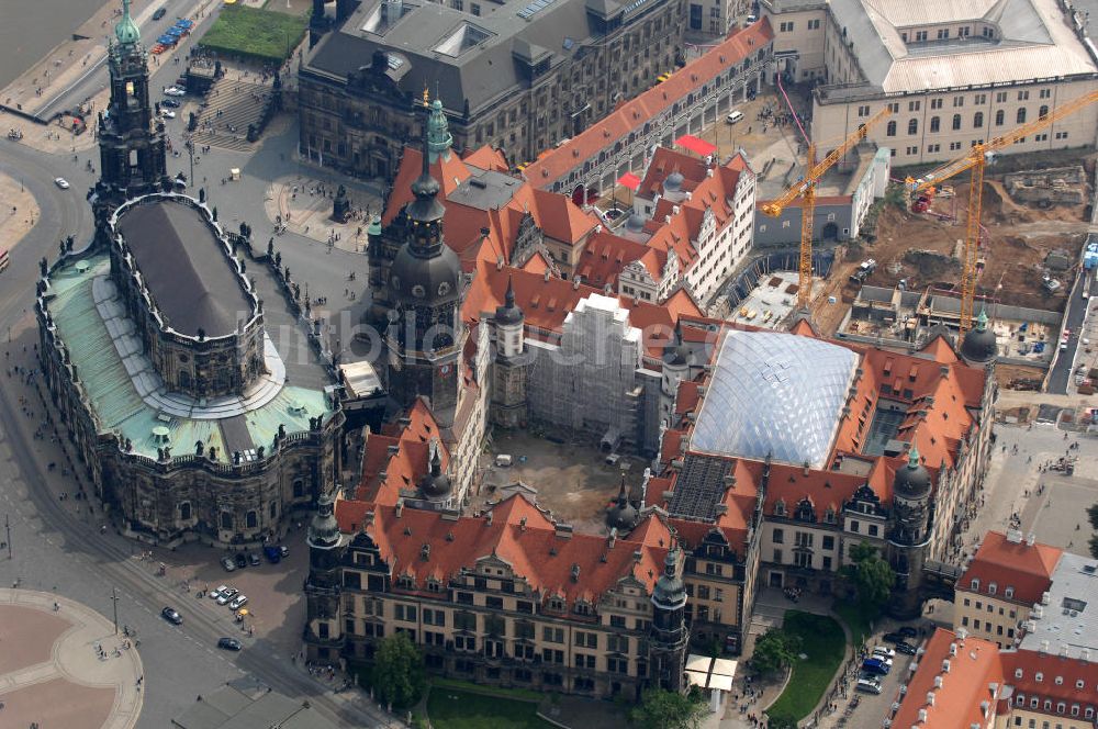 Luftbild Dresden - Dresdner Schloss / Residenzschloss in Dresden