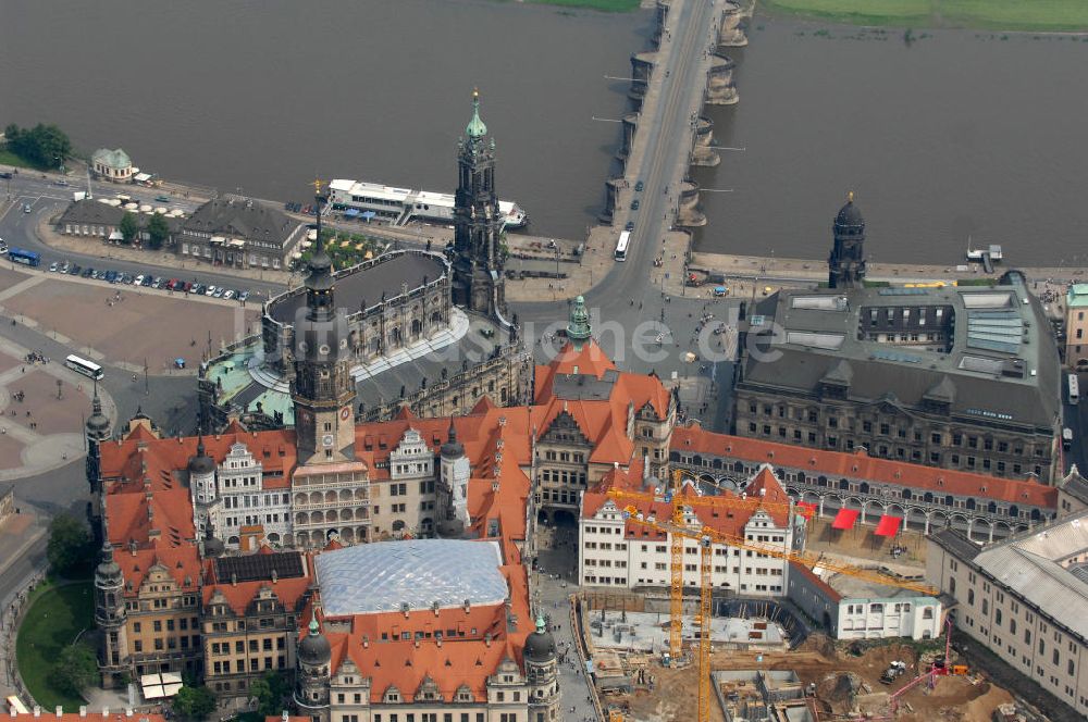 Luftaufnahme Dresden - Dresdner Schloss / Residenzschloss in Dresden