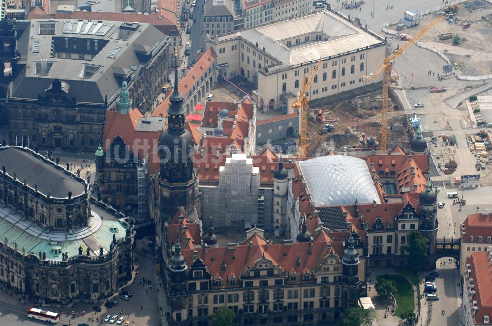 Luftbild Dresden - Dresdner Schloss / Residenzschloss in Dresden