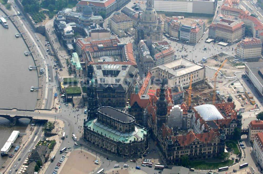 Luftaufnahme Dresden - Dresdner Schloss / Residenzschloss in Dresden