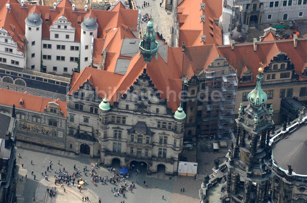 Luftaufnahme Dresden - Dresdner Schloss / Residenzschloss in Dresden