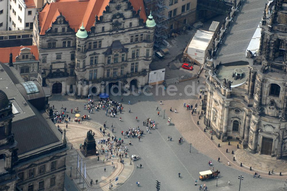 Dresden aus der Vogelperspektive: Dresdner Schloss / Residenzschloss in Dresden