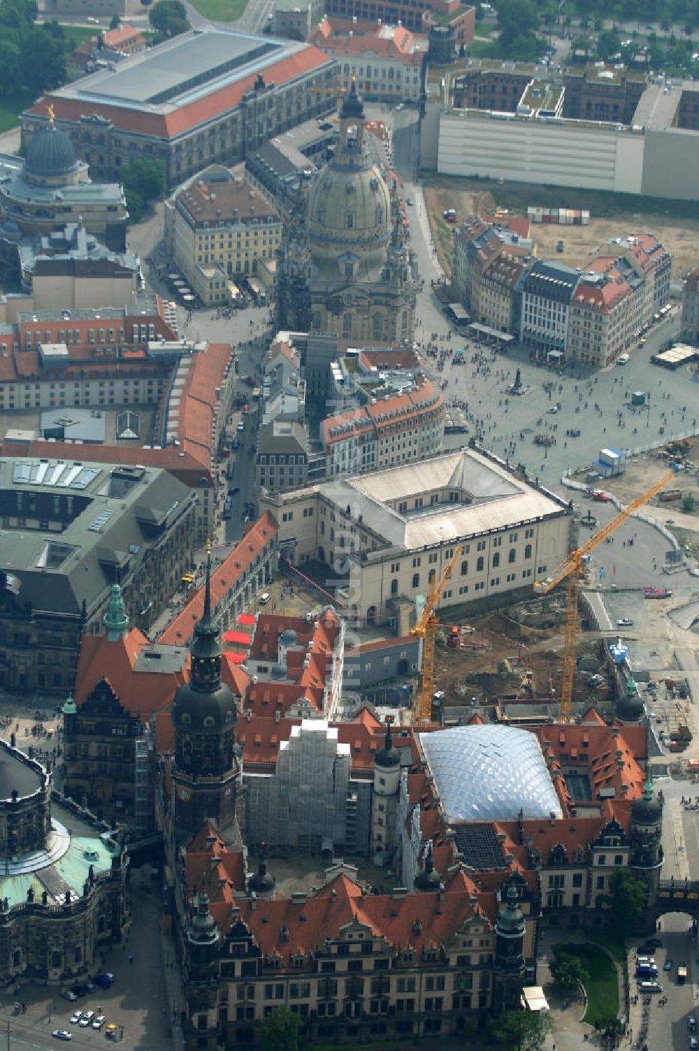 Luftbild Dresden - Dresdner Schloss / Residenzschloss in Dresden