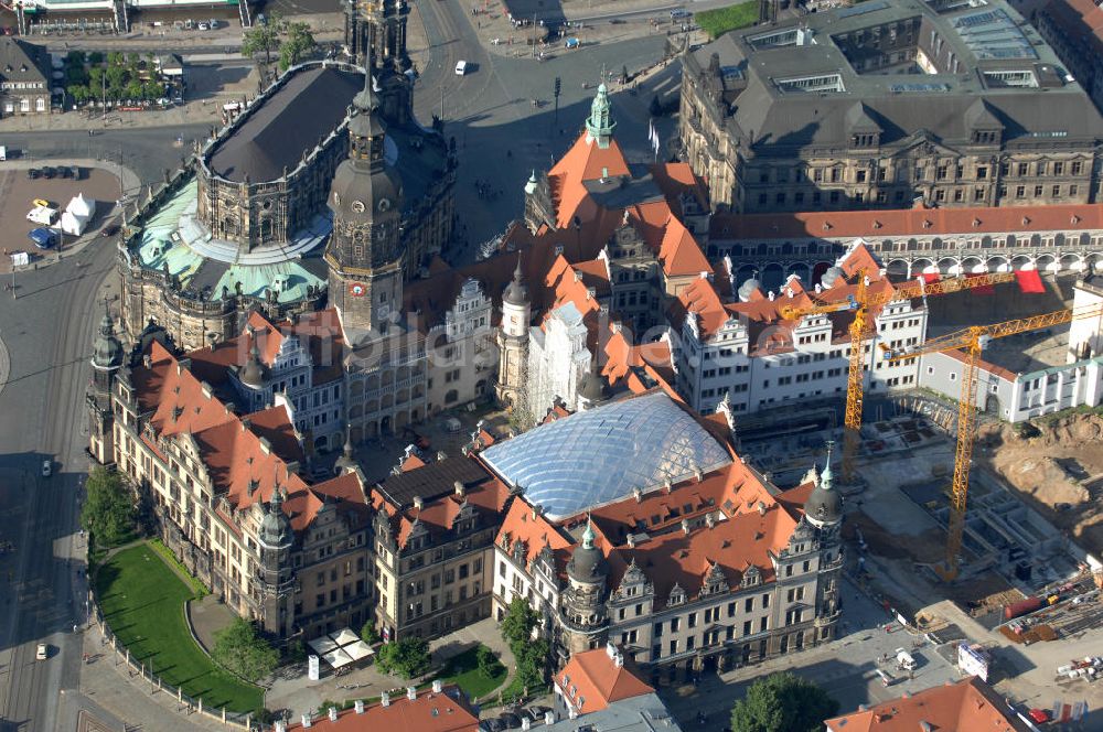 Luftaufnahme Dresden - Dresdner Schloss / Residenzschloss in Dresden