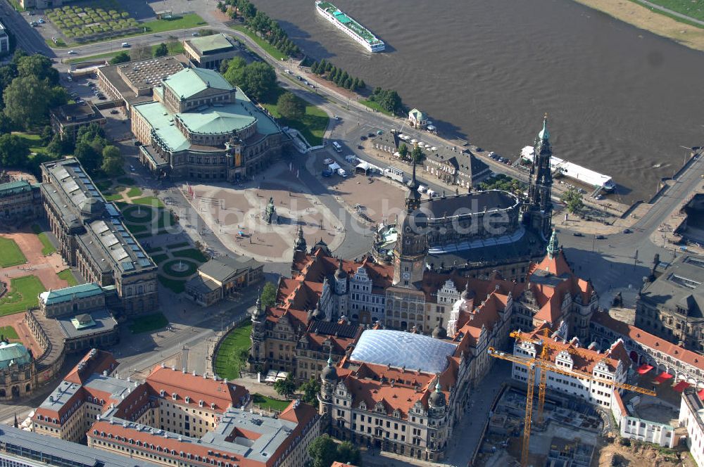 Luftbild Dresden - Dresdner Schloss / Residenzschloss in Dresden