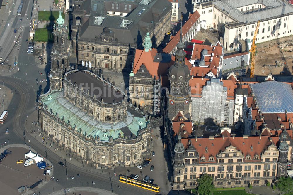 Luftbild Dresden - Dresdner Schloss / Residenzschloss in Dresden