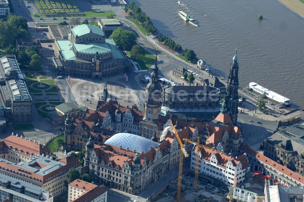 Luftbild Dresden - Dresdner Schloss / Residenzschloss in Dresden