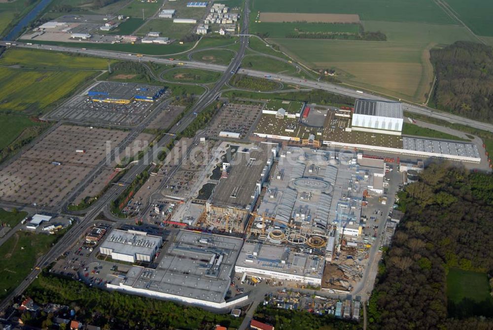 Luftaufnahme Günthersdorf / Sachsen-Anhalt - Dritter Bauabschnitt von nova eventis in Leipzig an der A9