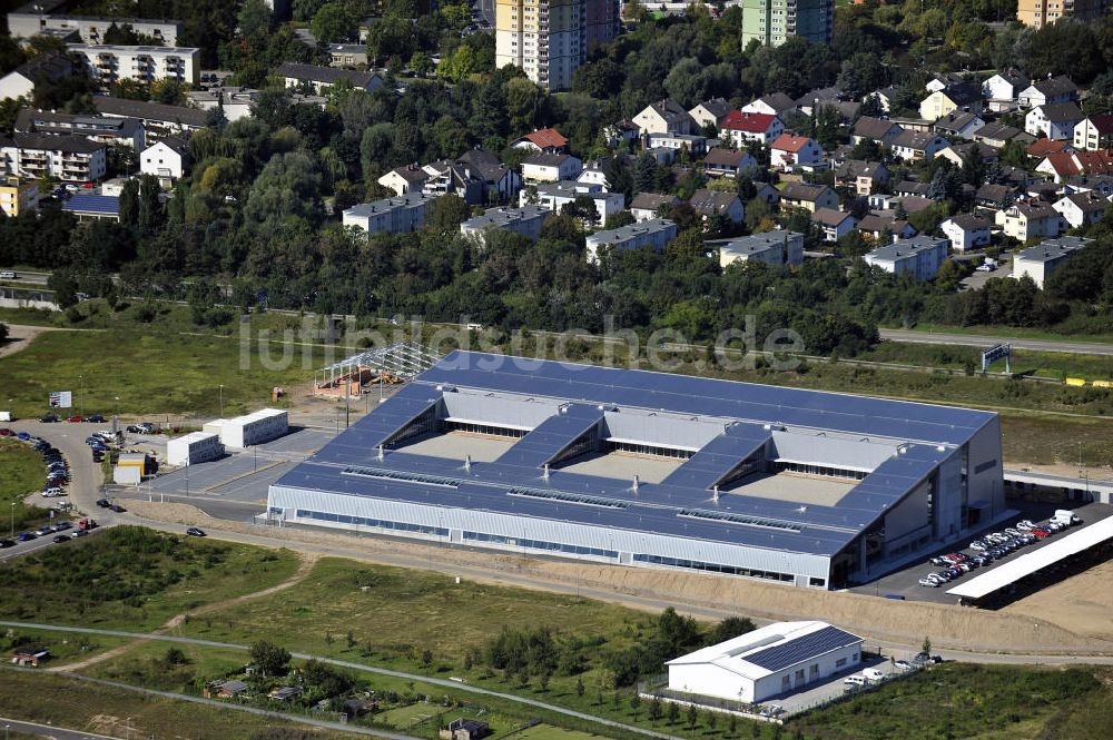 Rüsselsheim von oben - Druckzentrum Business Park Blauer See Rüsselsheim