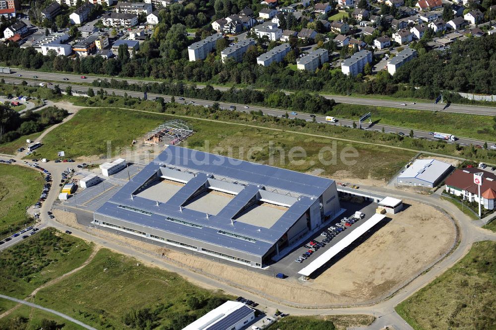 Luftaufnahme Rüsselsheim - Druckzentrum Business Park Blauer See Rüsselsheim