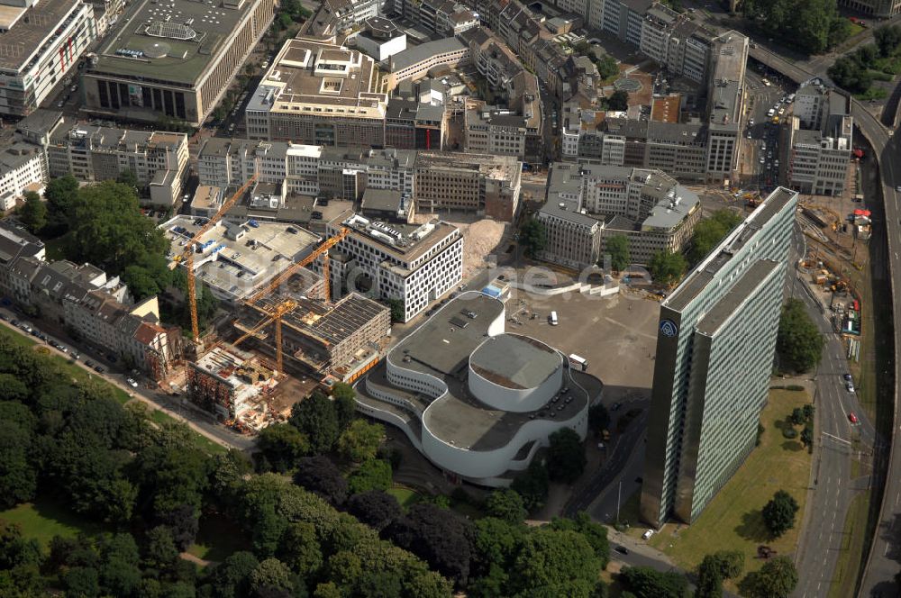 Luftaufnahme Düsseldorf - Düsseldorfer Schauspielhaus und Thyssen-Hochhaus in Düsseldorf