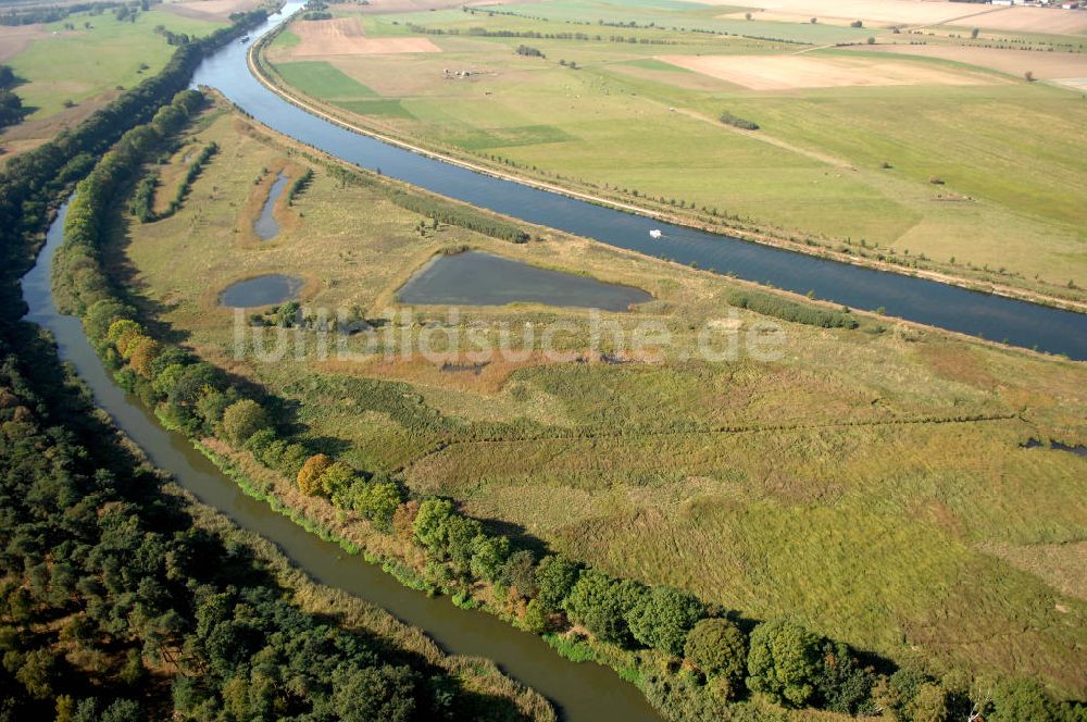 Parchau aus der Vogelperspektive: Durchstich Parchau