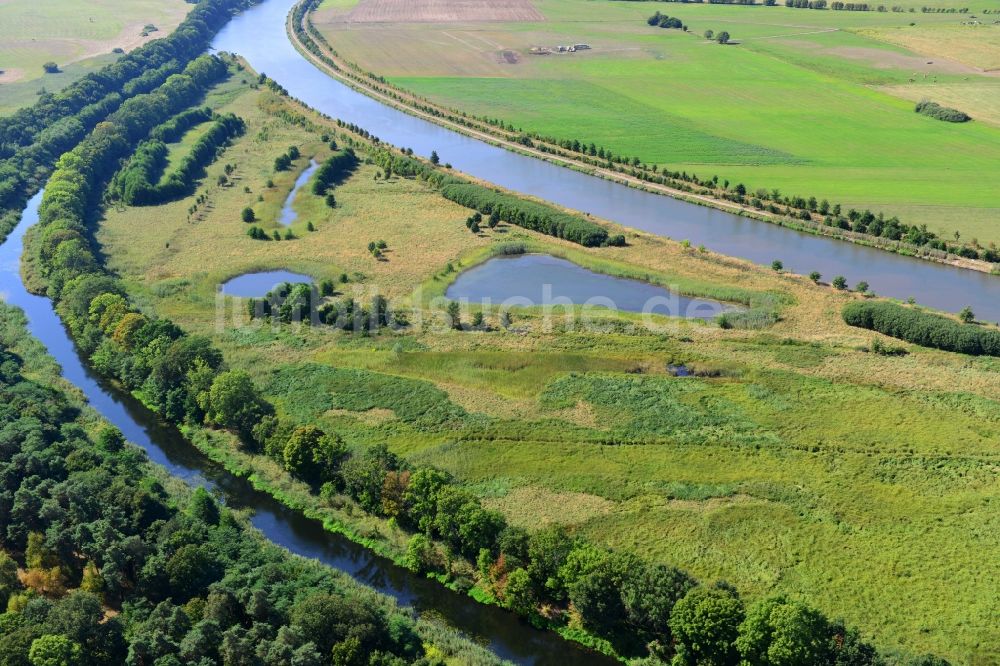 Parchau aus der Vogelperspektive: Durchstich Parchau im Elbe-Havel-Kanal im Bundesland Sachsen-Anhalt