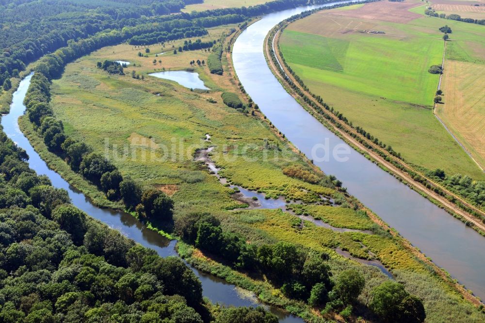 Luftbild Parchau - Durchstich Parchau im Elbe-Havel-Kanal im Bundesland Sachsen-Anhalt