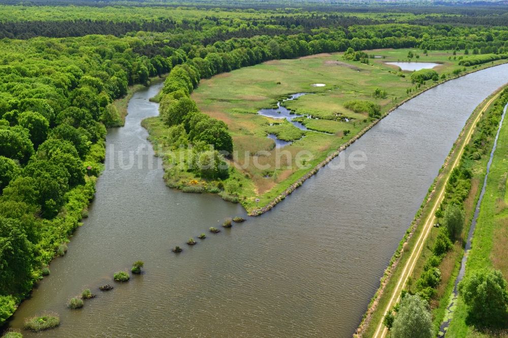 Luftbild Parchau - Durchstich Parchau im Elbe-Havel-Kanal im Bundesland Sachsen-Anhalt