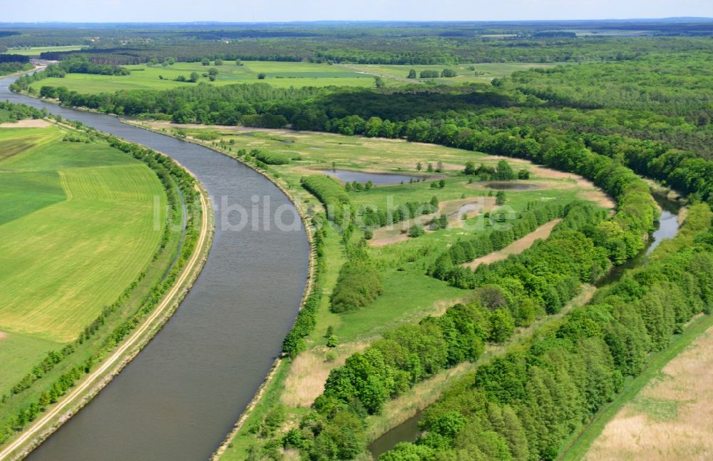 Parchau aus der Vogelperspektive: Durchstich Parchau im Elbe-Havel-Kanal im Bundesland Sachsen-Anhalt