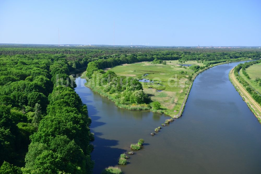 Luftbild Parchau - Durchstich Parchau im Elbe-Havel-Kanal im Bundesland Sachsen-Anhalt