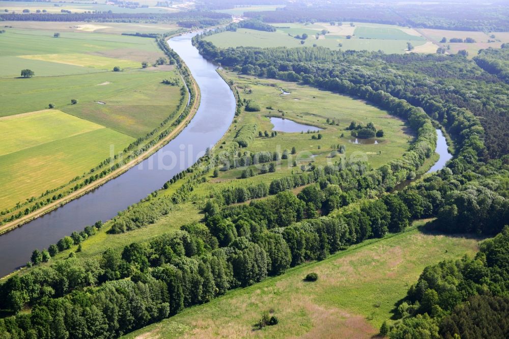 Luftbild Parchau - Durchstich Parchau im Elbe-Havel-Kanal im Bundesland Sachsen-Anhalt