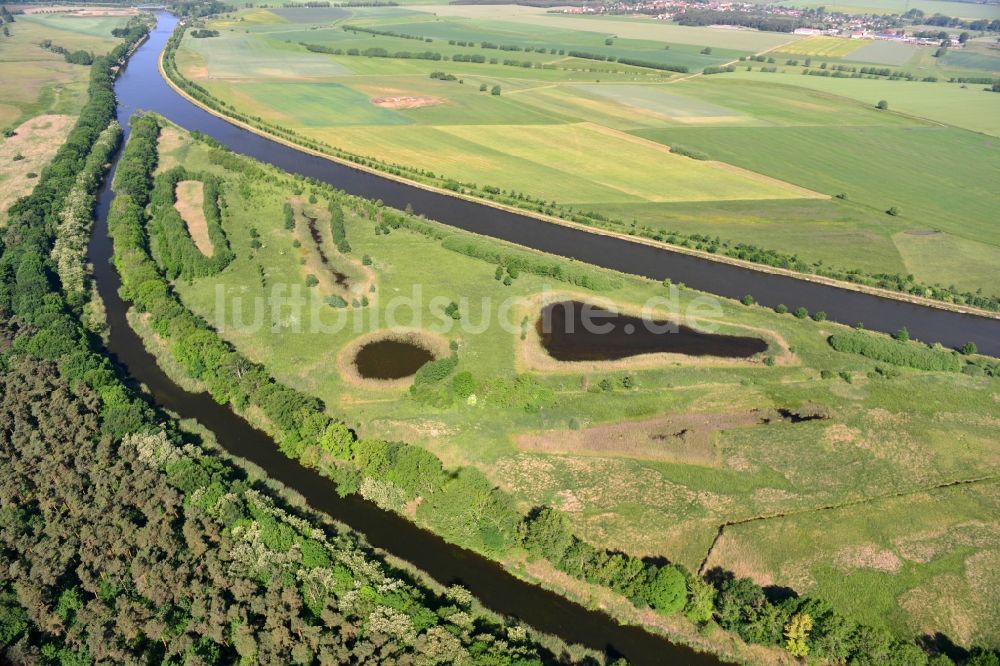 Luftbild Parchau - Durchstich Parchau im Elbe-Havel-Kanal im Bundesland Sachsen-Anhalt