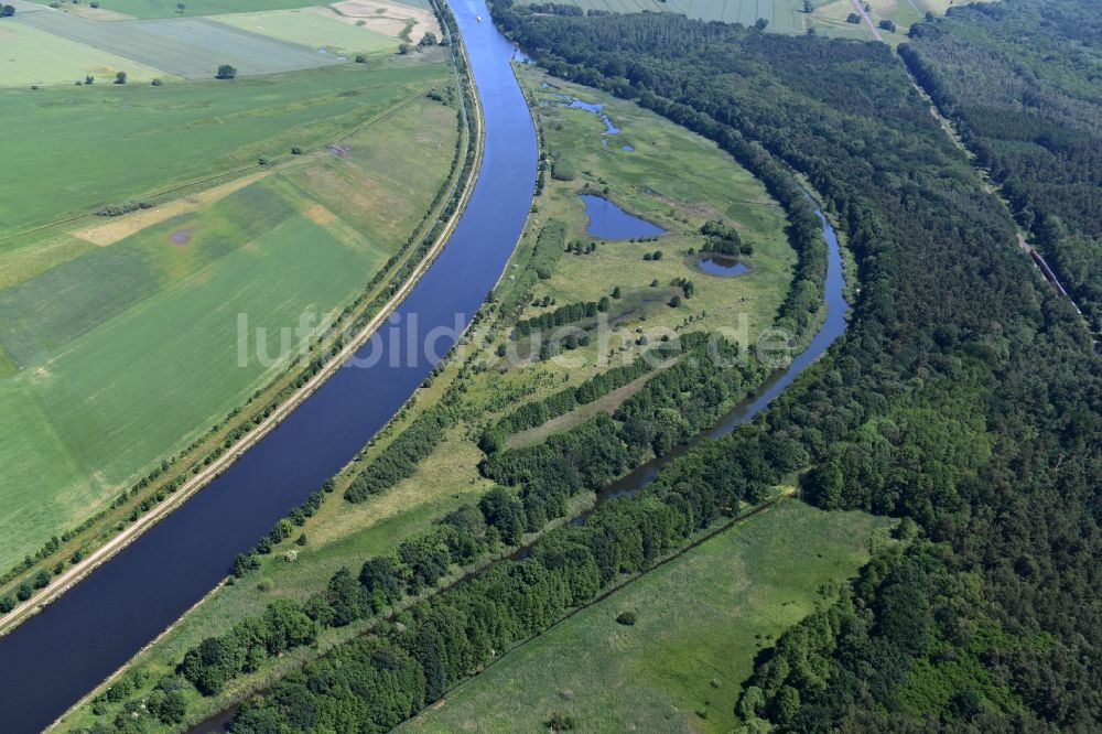 Luftbild Parchau - Durchstich Parchau im Elbe-Havel-Kanal im Bundesland Sachsen-Anhalt