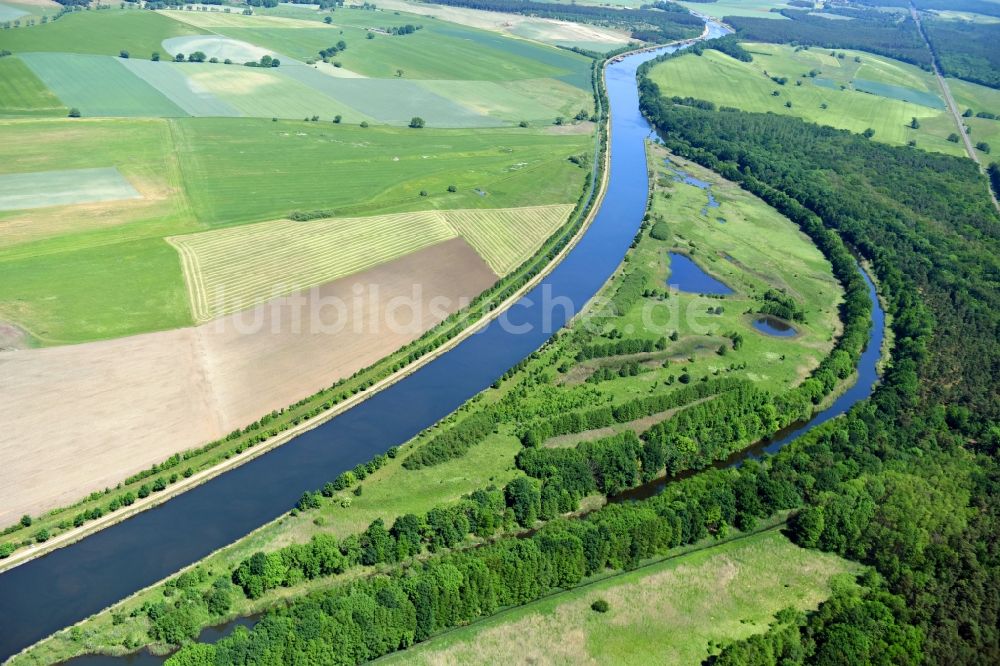 Luftbild Parchau - Durchstich Parchau im Elbe-Havel-Kanal im Bundesland Sachsen-Anhalt