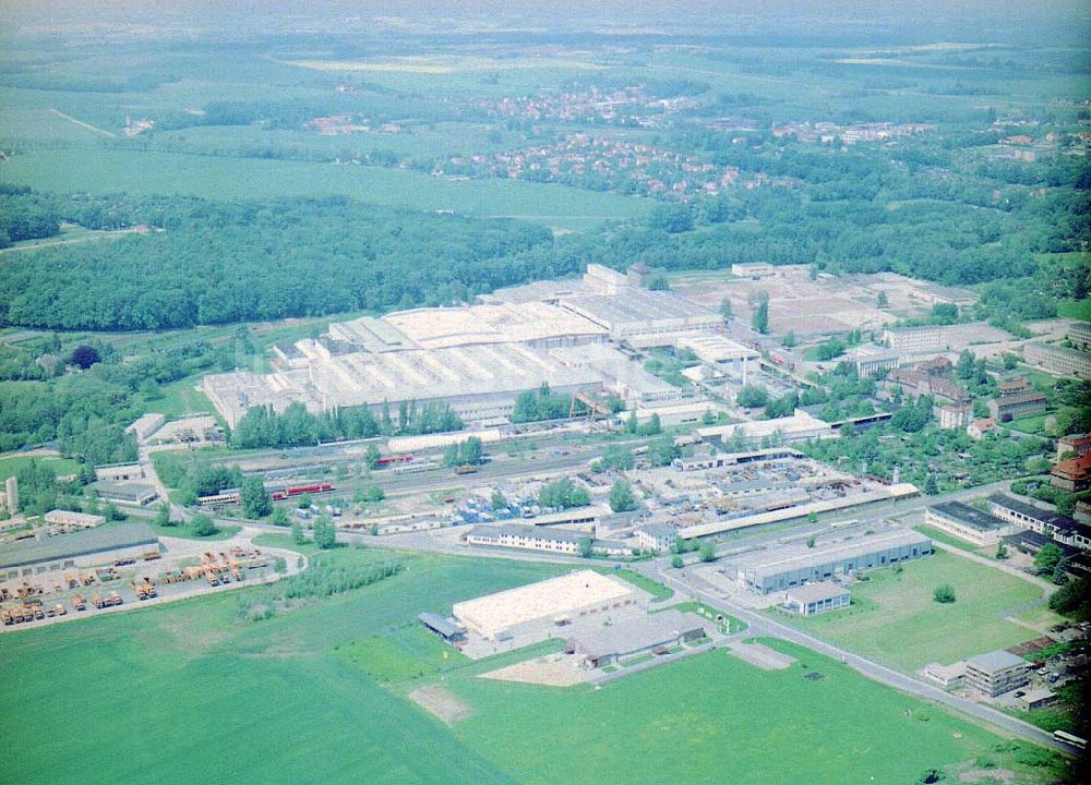 Bautzen / Sachsen von oben - (DWA) Schienenfahrzeugwerk in Bautzen / Sachs.