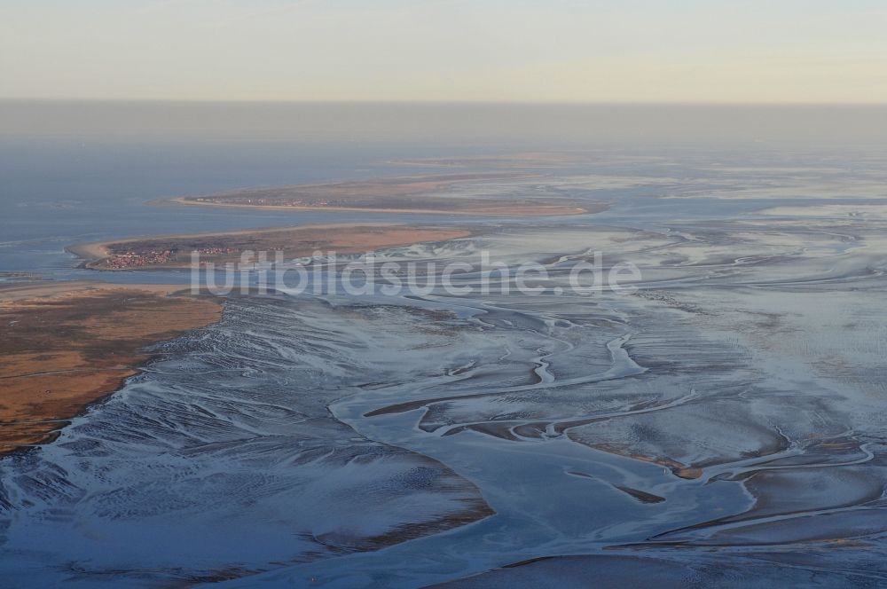 Luftbild Norderney - Ebben- Landschaft im Wattenmeer an der Nordseeküste der Norderney im Bundesland Niedersachsen