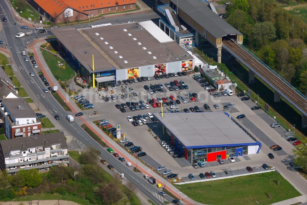 Luftaufnahme Duisburg - Edeka Center Filiale in Duisburg im Bundesland Nordrhein-Westfalen