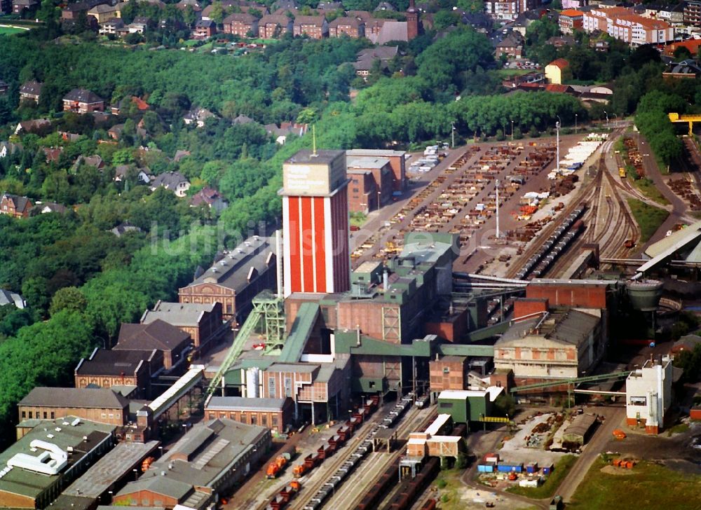 Kamp-Lintfort aus der Vogelperspektive: Ehemailiges Steinkohlenbergwerk West zur Kohleförderung in Kamp-Lintfort im Bundesland Nordrhein-Westfalen