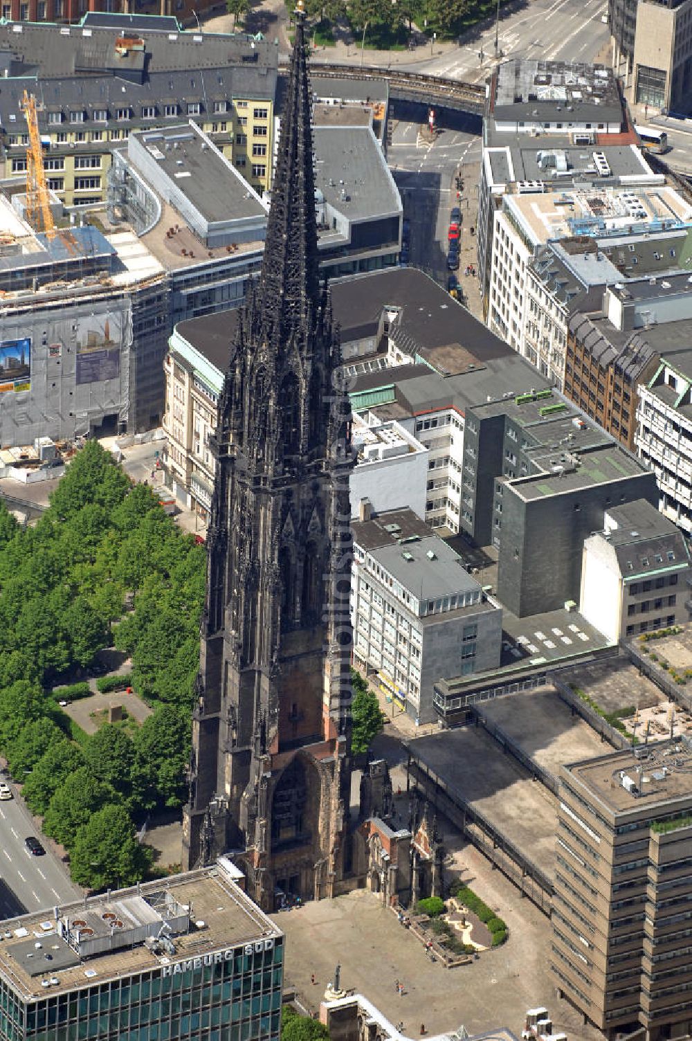 Luftaufnahme Hamburg - Ehemalige Hauptkirche St. Nikolai