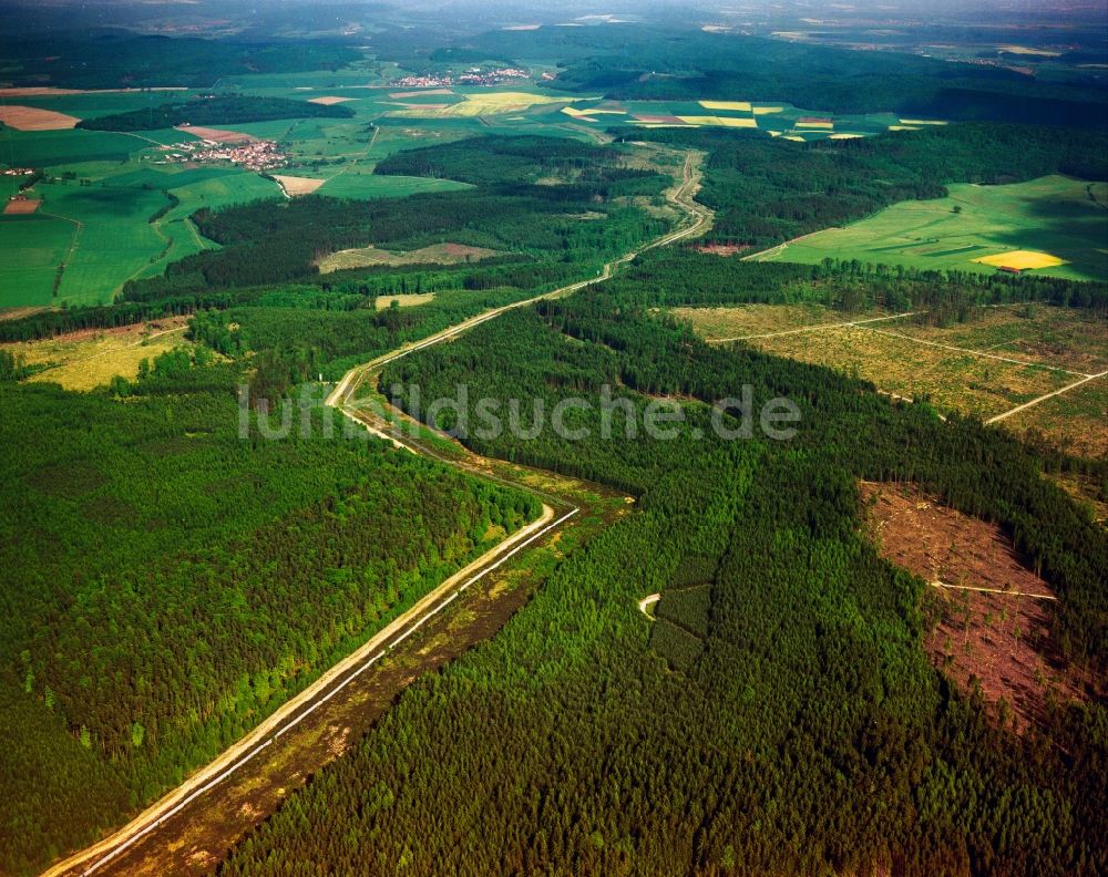 Luftbild Wurzbach - Ehemalige innerdeutsche Grenze zwischen Bayern und Thüringen in Wurzbach im Bundesland Thüringen