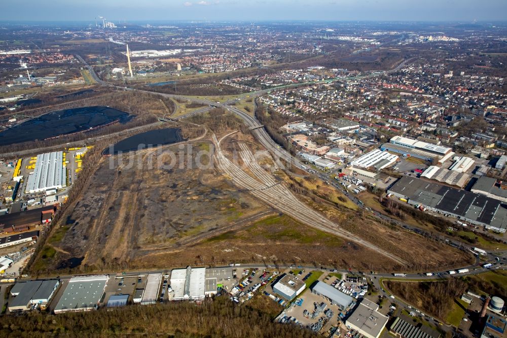 Luftbild Essen - Ehemalige Lagerfläche für Kohle in Essen im Bundesland Nordrhein-Westfalen