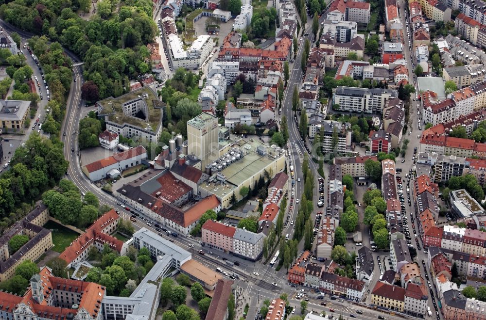 München aus der Vogelperspektive: Ehemalige Paulaner-Brauerei am Nockherberg in München im Bundesland Bayern