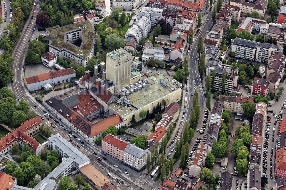 Luftbild München - Ehemalige Paulaner-Brauerei am Nockherberg in München im Bundesland Bayern