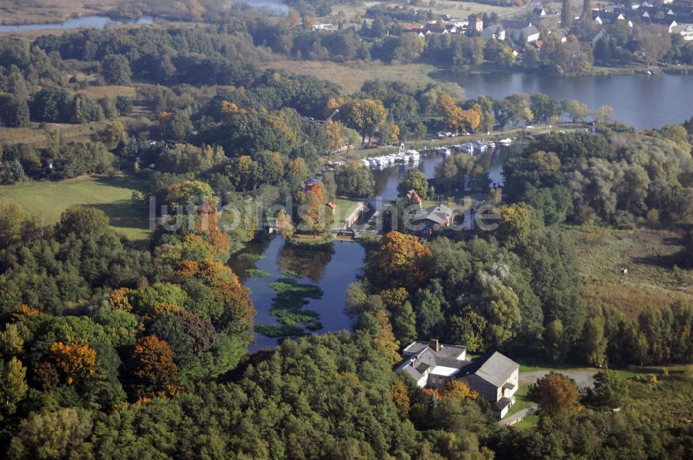 Luftbild Plaue - ehemalige Schleuse Plaue im Landkreis Havelland