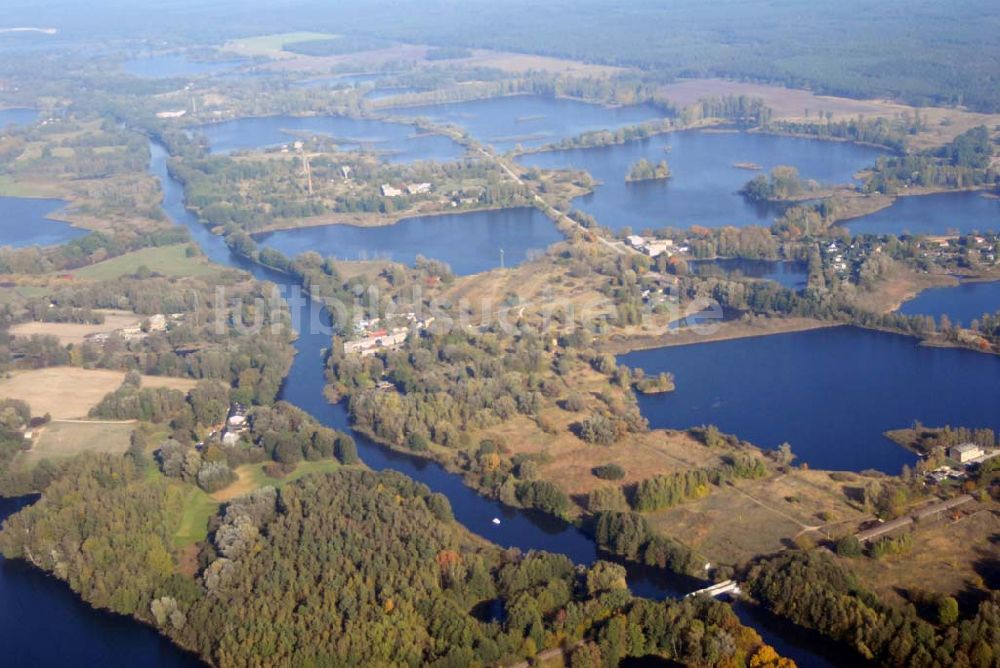 Mildenberg bei Zehdenick von oben - Ehemalige Tonstiche