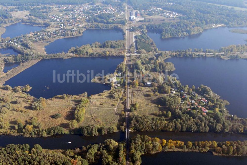 Luftaufnahme Mildenberg bei Zehdenick - Ehemalige Tonstiche