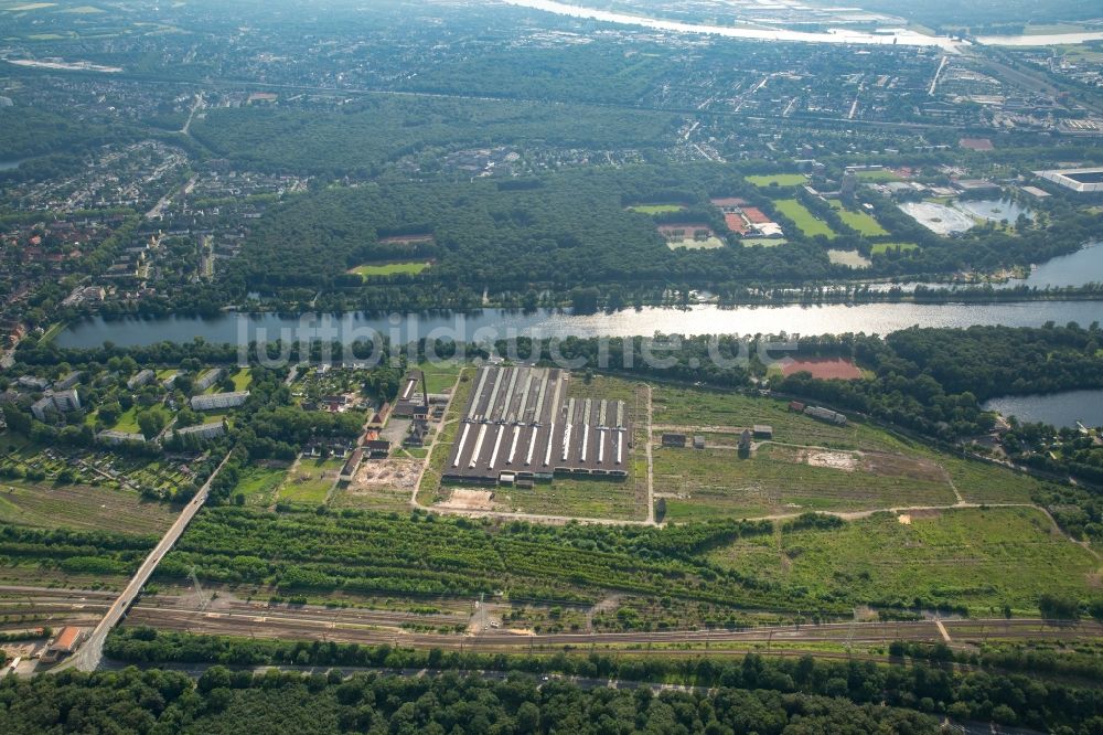 Duisburg aus der Vogelperspektive: Ehemaligen Rangierbahnhof und Güterbahnhofsgelände in Duisburg im Bundesland Nordrhein-Westfalen, Deutschland