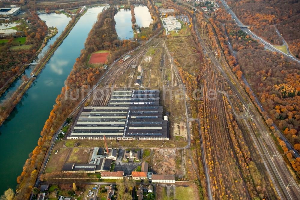 Luftaufnahme Duisburg - Ehemaligen Rangierbahnhof und Güterbahnhofsgelände in Duisburg im Bundesland Nordrhein-Westfalen, Deutschland