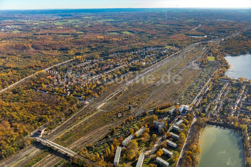 Luftaufnahme Duisburg - Ehemaligen Rangierbahnhof und Güterbahnhofsgelände in Duisburg im Bundesland Nordrhein-Westfalen, Deutschland