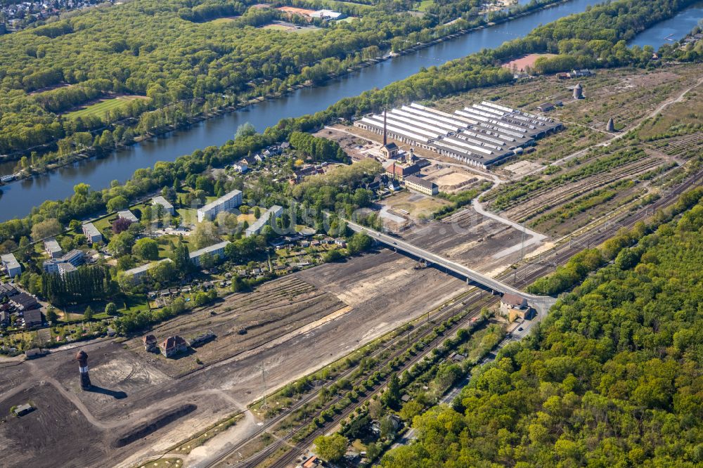 Duisburg aus der Vogelperspektive: Ehemaligen Rangierbahnhof und Güterbahnhofsgelände in Duisburg im Bundesland Nordrhein-Westfalen, Deutschland