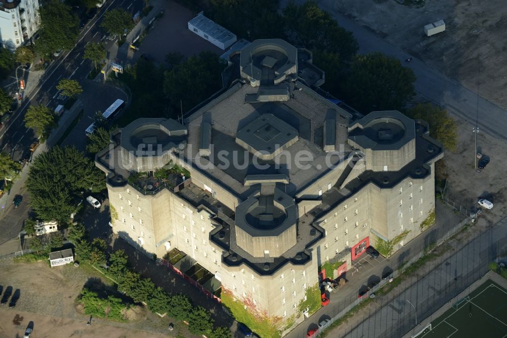 Luftaufnahme Hamburg - Ehemaliger Bunker zur Flak - Abwehr an der Feldstraße in Hamburg
