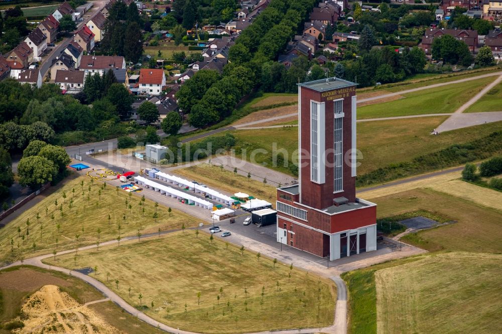 Luftaufnahme Bönen - Ehemaliger Förderturm bei Bönen im Ruhrgebiet in Nordrhein-Westfalen