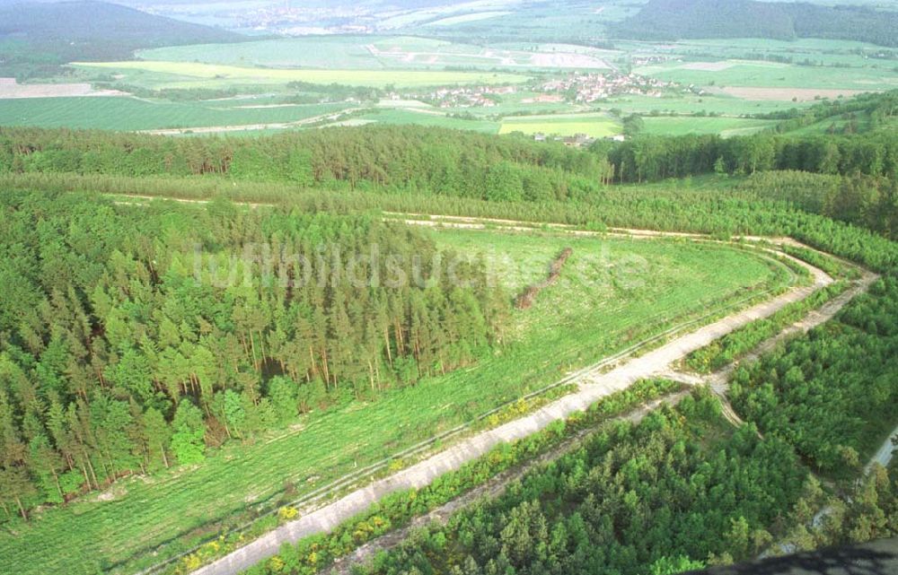 Brocken / Harz aus der Vogelperspektive: ehemaliger Grenzstreifen am Brocken / Harz.