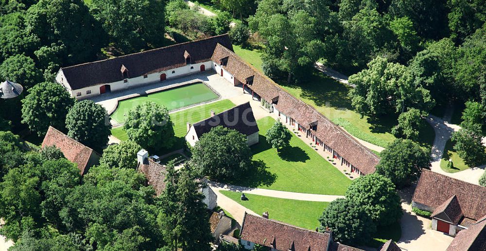 Luftbild Chenonceaux - Ehemaliger Gutshof des Schlosses Chenonceau in Chenonceaux im Loiretal