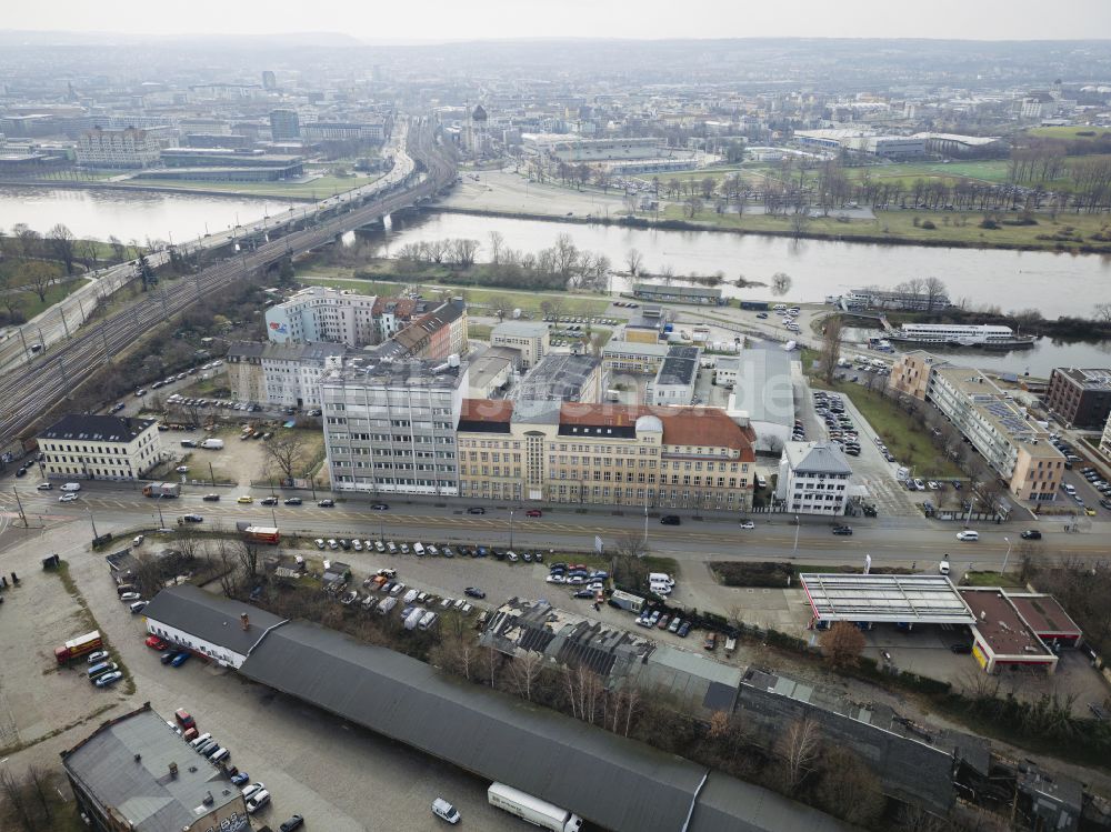 Dresden aus der Vogelperspektive: Ehemaliger Leipziger Bahnhof in Dresden im Bundesland Sachsen, Deutschland