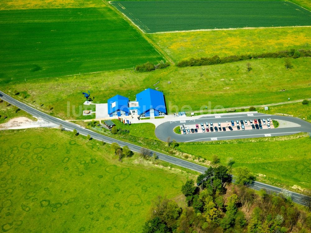 Luftaufnahme Geisa - Ehemaliger Mauer- Grenzverlauf der DDR an der innerdeutschen Grenze am Point Alpha bei Geisa im Bundesland Thüringen