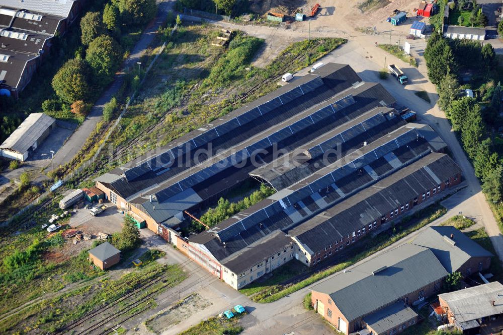 Leverkusen aus der Vogelperspektive: Ehemaliges Ausbesserungswerk Leverkusen-Opladen in NRW