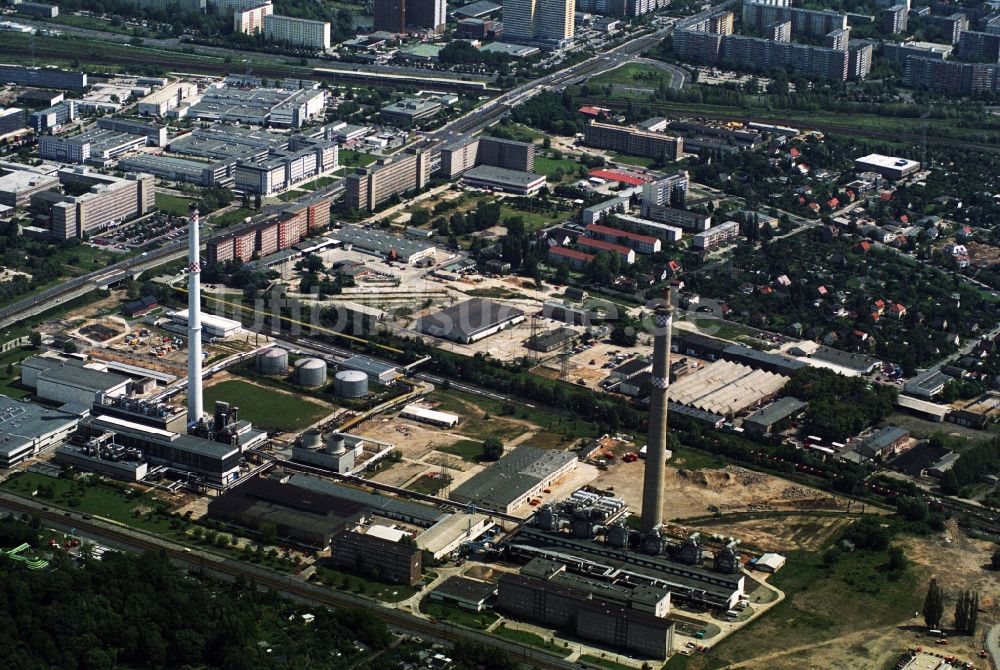 Luftaufnahme Berlin Lichtenberg - Ehemaliges BEWAG- Heizkraftwerk Lichtenberg der Vattenfall Europe AG an der Rhinstraße in Berlin Lichtenberg