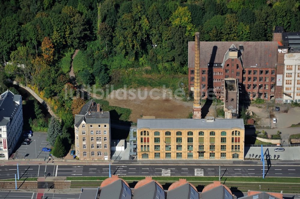 Chemnitz aus der Vogelperspektive: Ehemaliges Industriegelände des Poelzig - Areal bei der Zwickauer Straße in Chemnitz in Sachsen